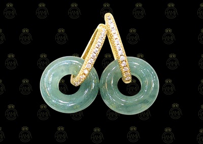 Khuyên tai "Lam Ngọc Vượng Tài"
