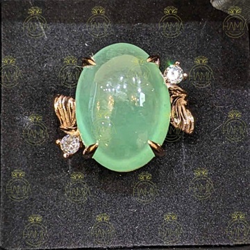 Nhẫn Phỉ Thúy Băng Lục Khung Vàng Hồng