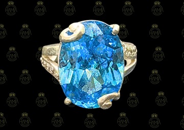 Nhẫn Đá Topaz Xanh Dương