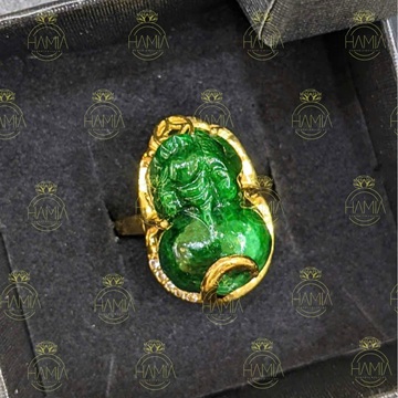 Nhẫn Tỳ Hưu Phỉ Thúy Bọc Vàng