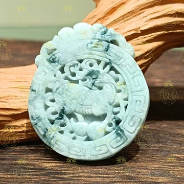 Mặt Ngọc Hổ Phù Cẩm Thạch
