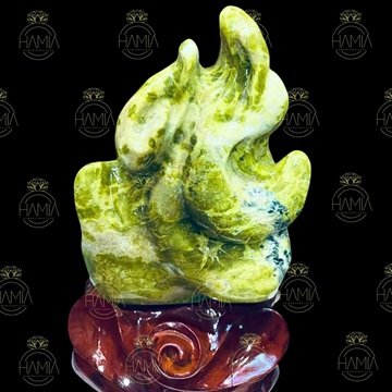 Khối Ngọc Serpentine Xanh Mộc Tự Nhiên