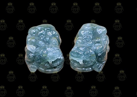 Cặp Tỳ Hưu Lam Ngọc Type A - Chiêu tài tụ lộc, hộ thân vượng khí